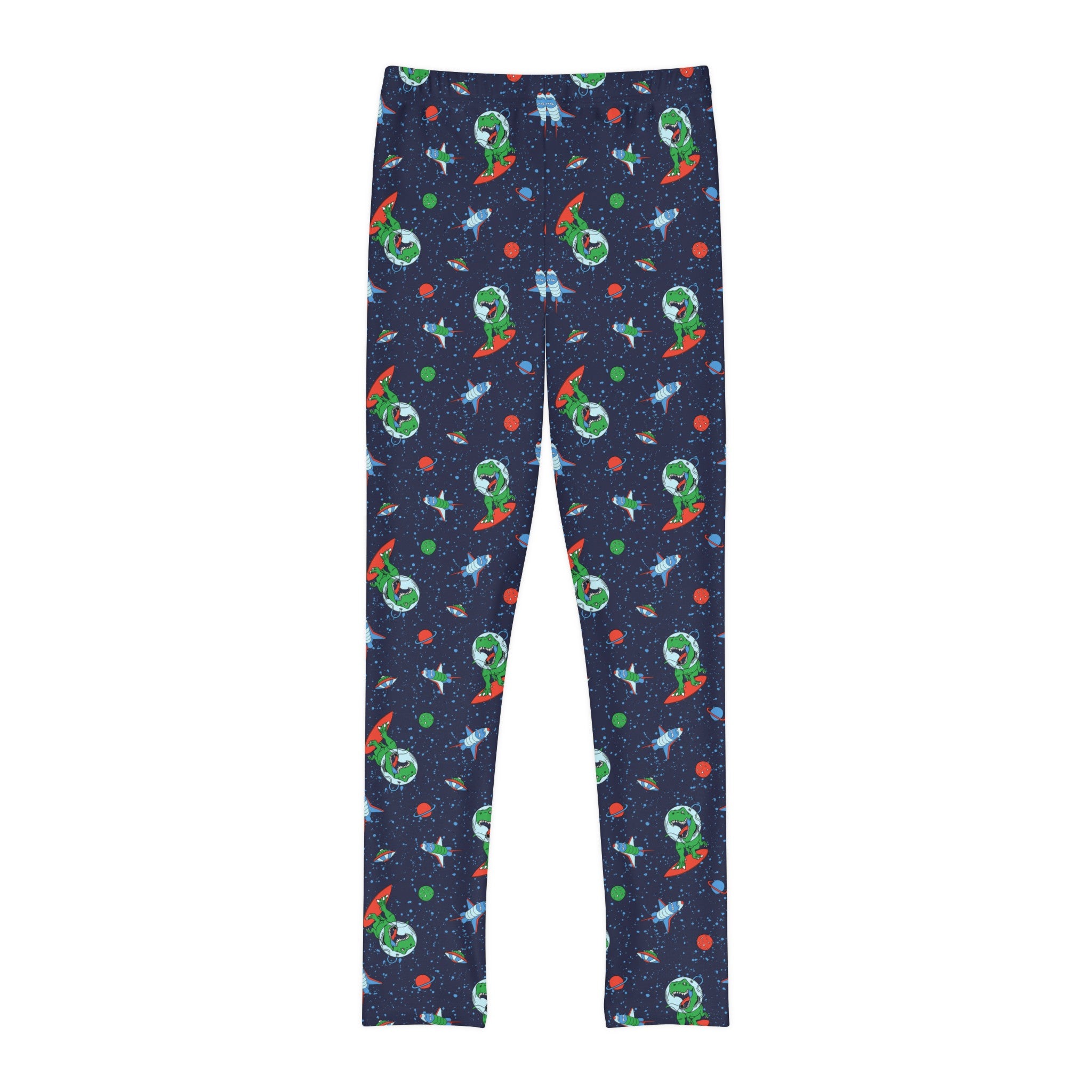 SHE REBEL - Space Dinosaur Girls' Leggings (Ages 18 M - 12 Years)